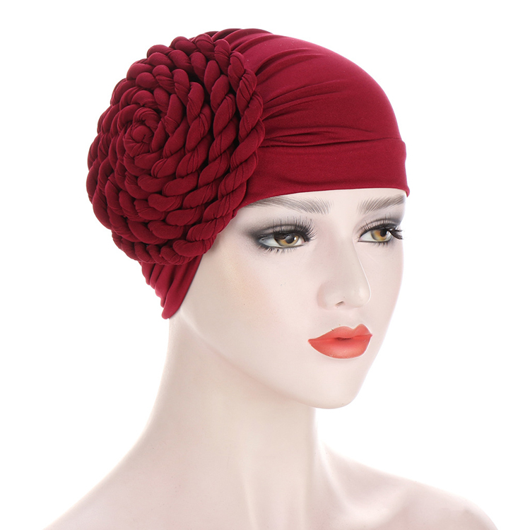 Wholesale muslim side braid monochrome headscarf