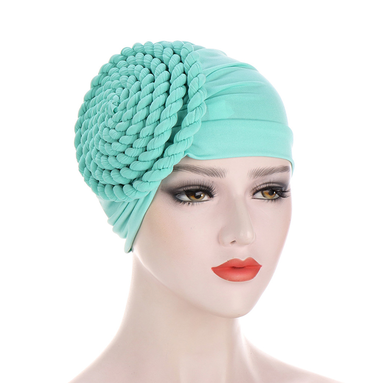 Wholesale muslim side braid monochrome headscarf