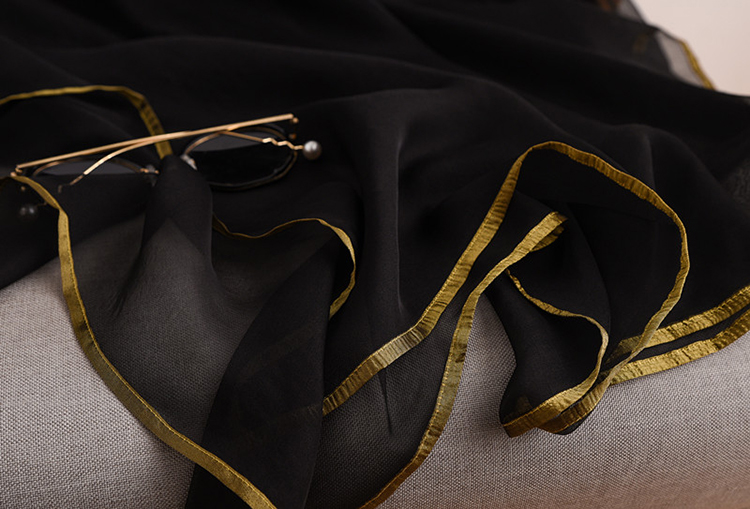 Ladies Black Phnom Penh 100% Silk Scarf Wholesale
