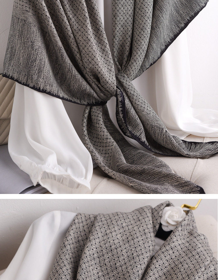 Wholesale twill weave curled 100% silk scarf