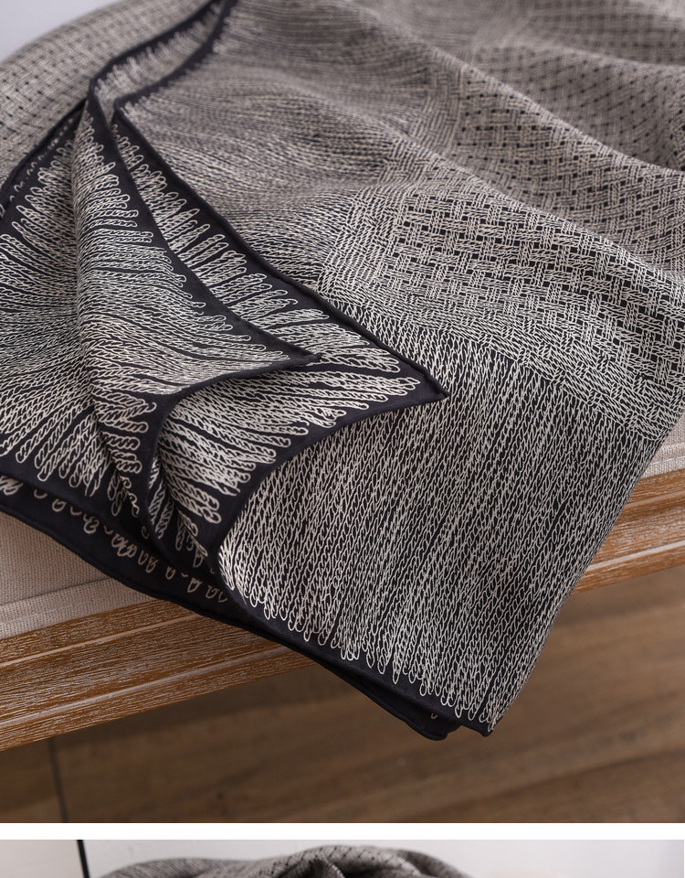 Wholesale twill weave curled 100% silk scarf