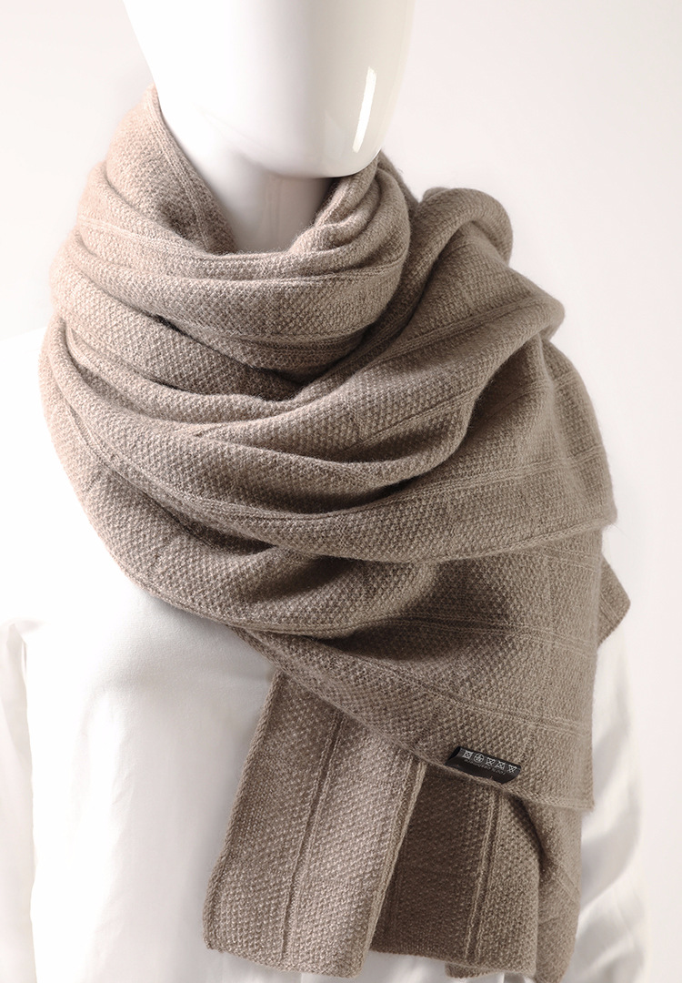 Wholesale winter solid color knitted 100% cashmere scarf