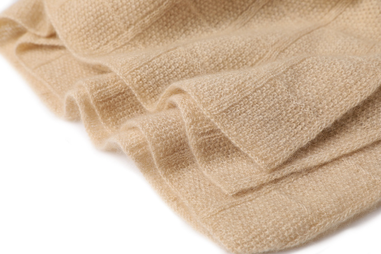 Wholesale winter solid color knitted 100% cashmere scarf