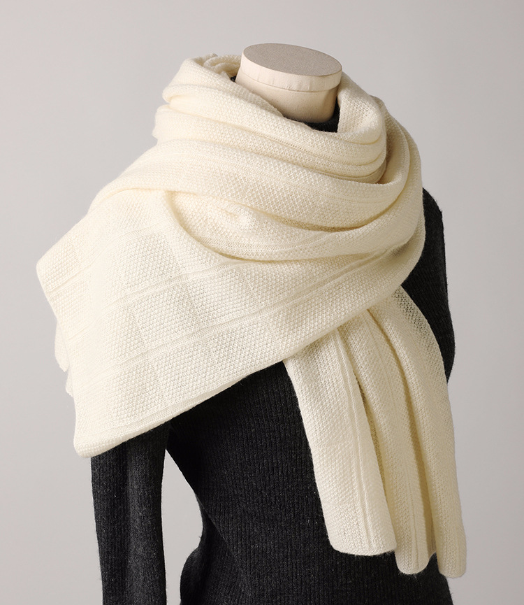 Wholesale winter solid color knitted 100% cashmere scarf