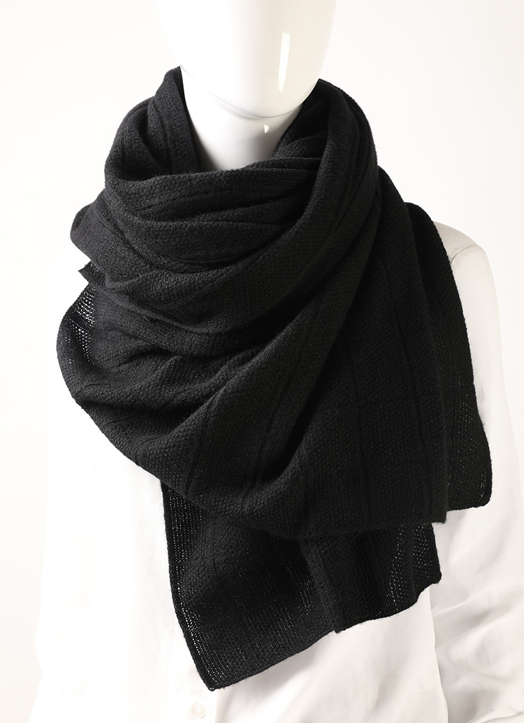 Wholesale winter solid color knitted 100% cashmere scarf