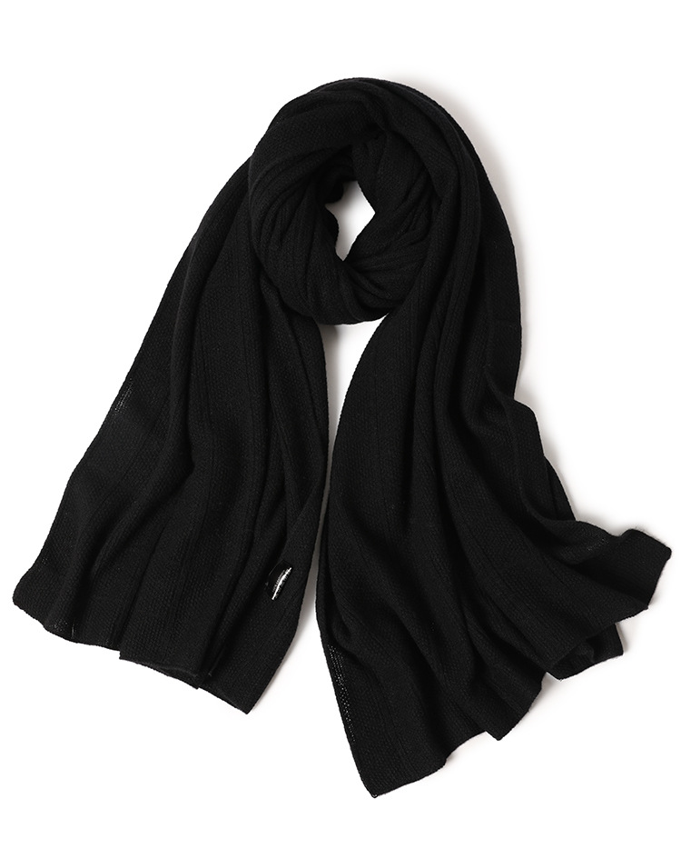 Wholesale winter solid color knitted 100% cashmere scarf