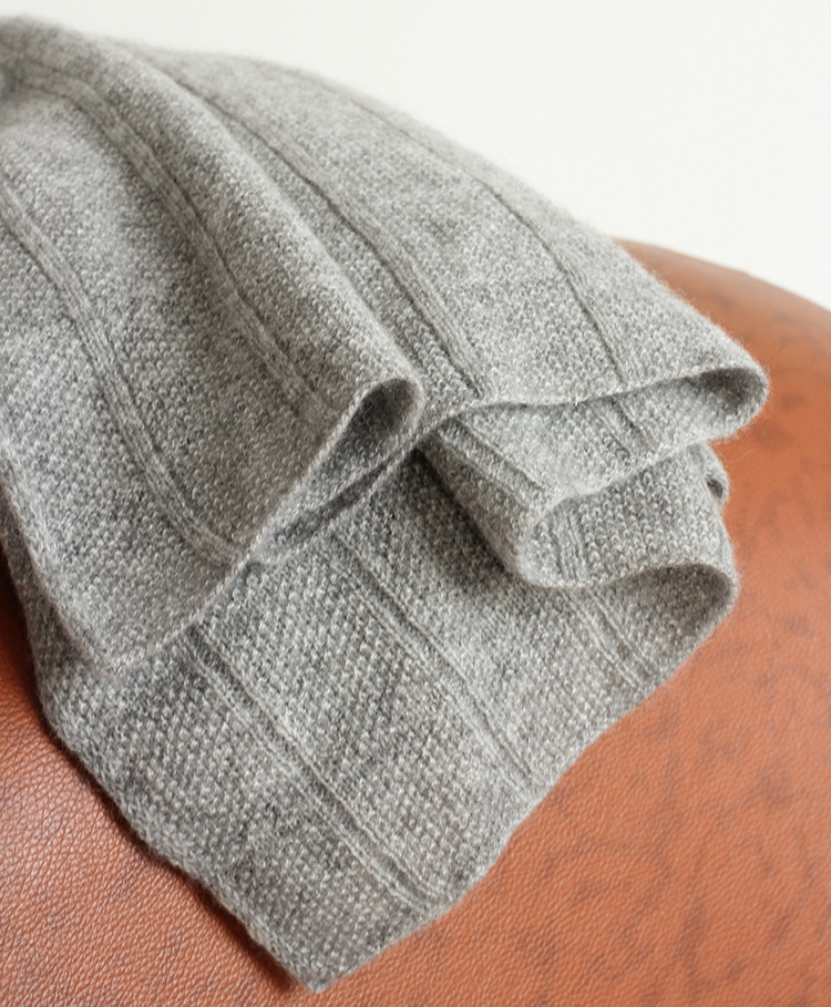 Wholesale winter solid color knitted 100% cashmere scarf