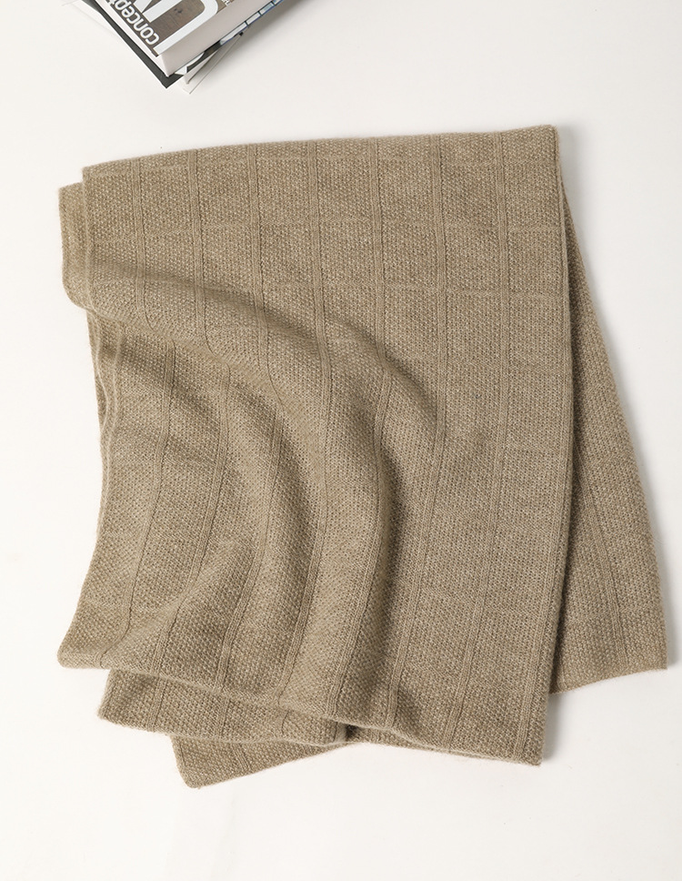 Wholesale winter solid color knitted 100% cashmere scarf