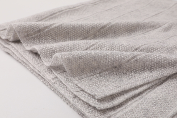 Wholesale winter solid color knitted 100% cashmere scarf
