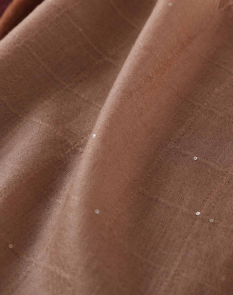 100% cashmere plaid sequined brown scarves