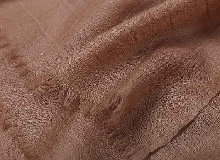 100% cashmere plaid sequined brown scarves
