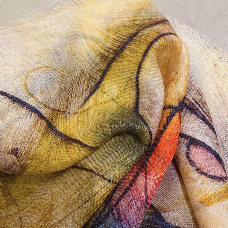 Long color annual ring shawl 100% cashmere scarf