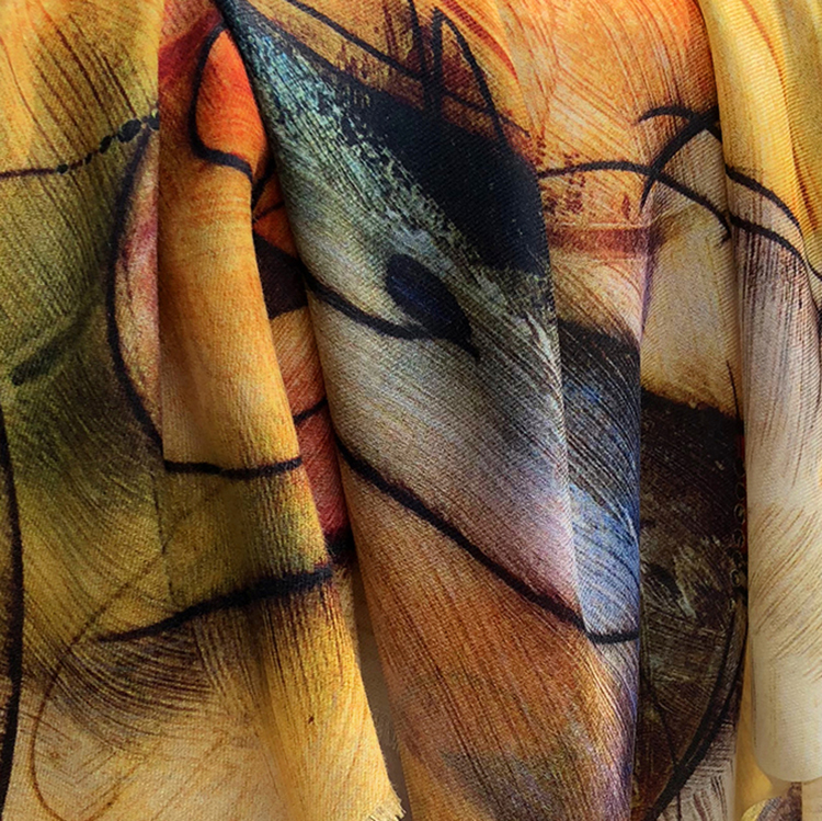 Long color annual ring shawl 100% cashmere scarf