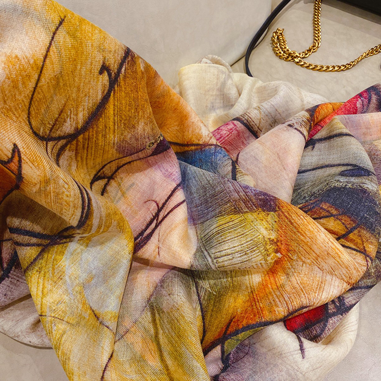 Long color annual ring shawl 100% cashmere scarf