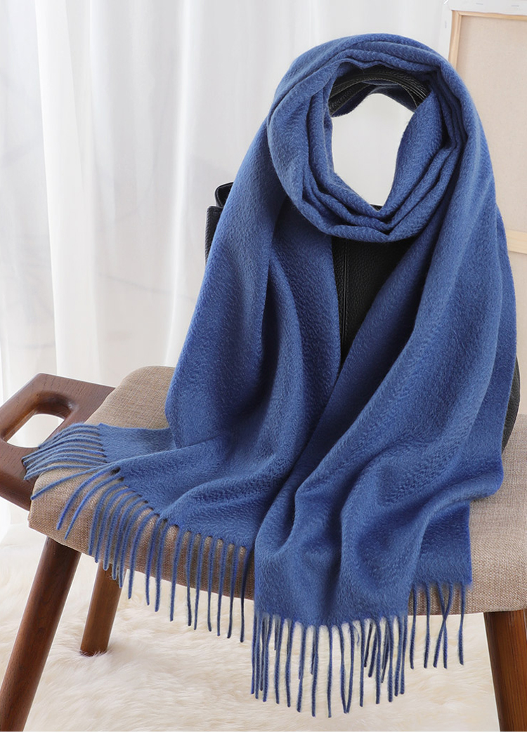 Padded warm shawl pure color 100% cashmere scarf