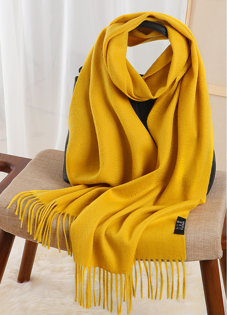 Padded warm shawl pure color 100% cashmere scarf