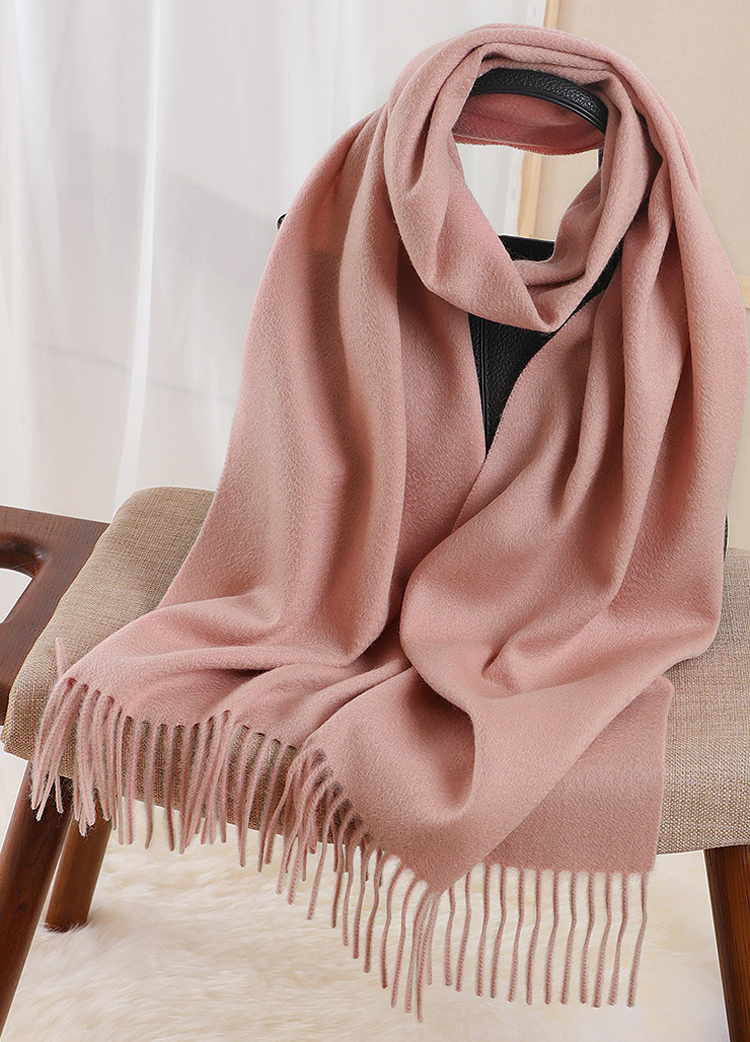 Padded warm shawl pure color 100% cashmere scarf