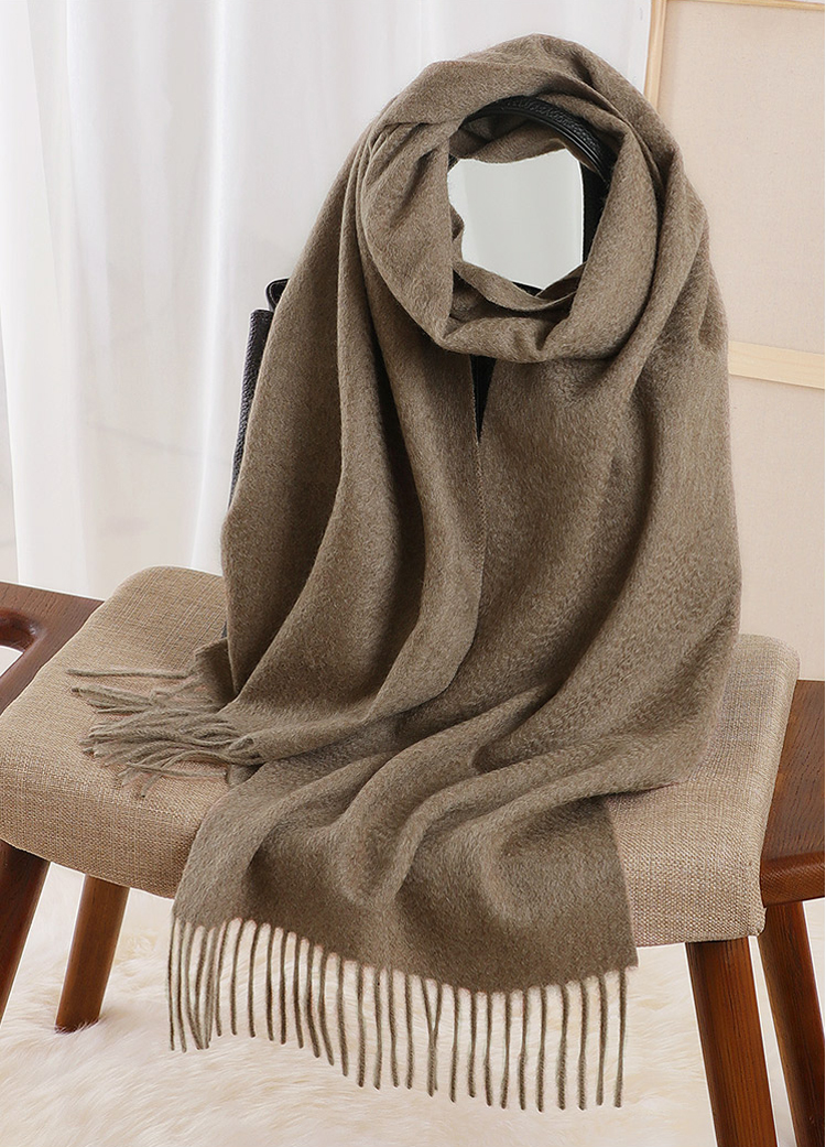Padded warm shawl pure color 100% cashmere scarf
