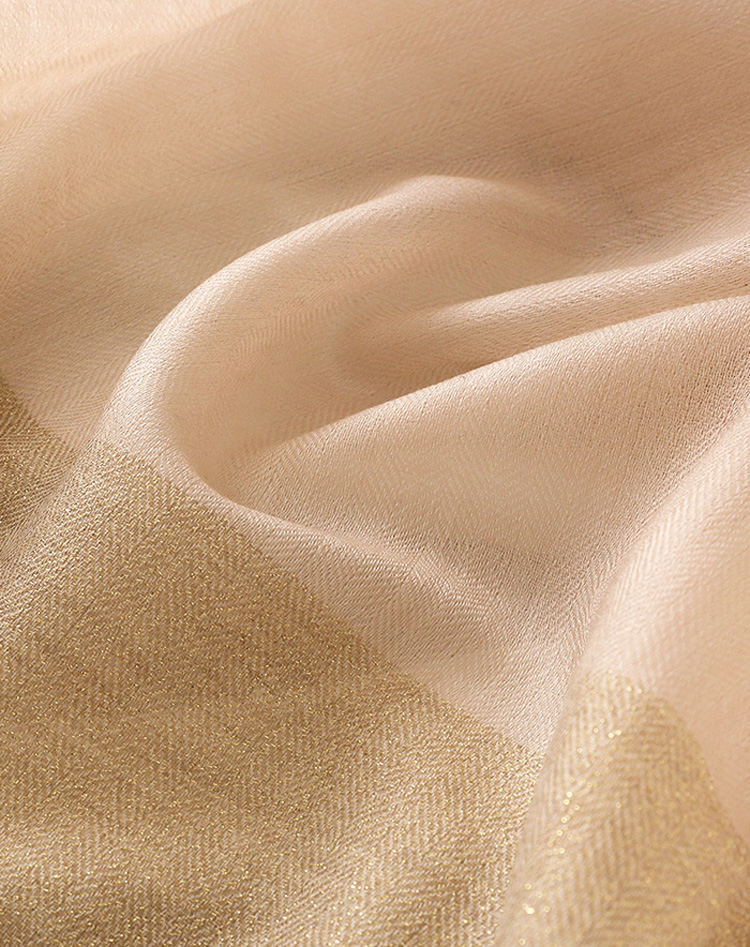 Wholesale printed gold wire check 100% cashmere scarf