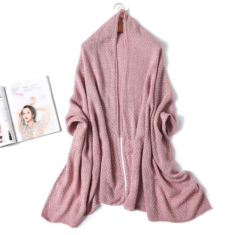 Winter knitted shawl pure color warm cashmere scarf