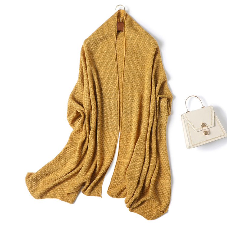 Winter knitted shawl pure color warm cashmere scarf