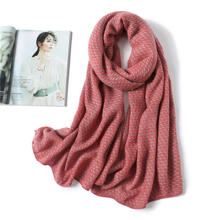 Winter knitted shawl pure color warm cashmere scarf