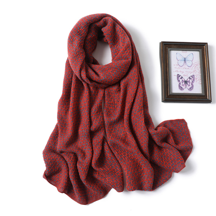 Winter knitted shawl pure color warm cashmere scarf