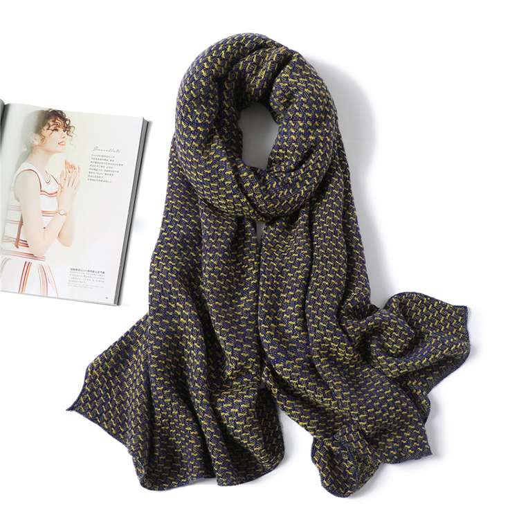 Winter knitted shawl pure color warm cashmere scarf