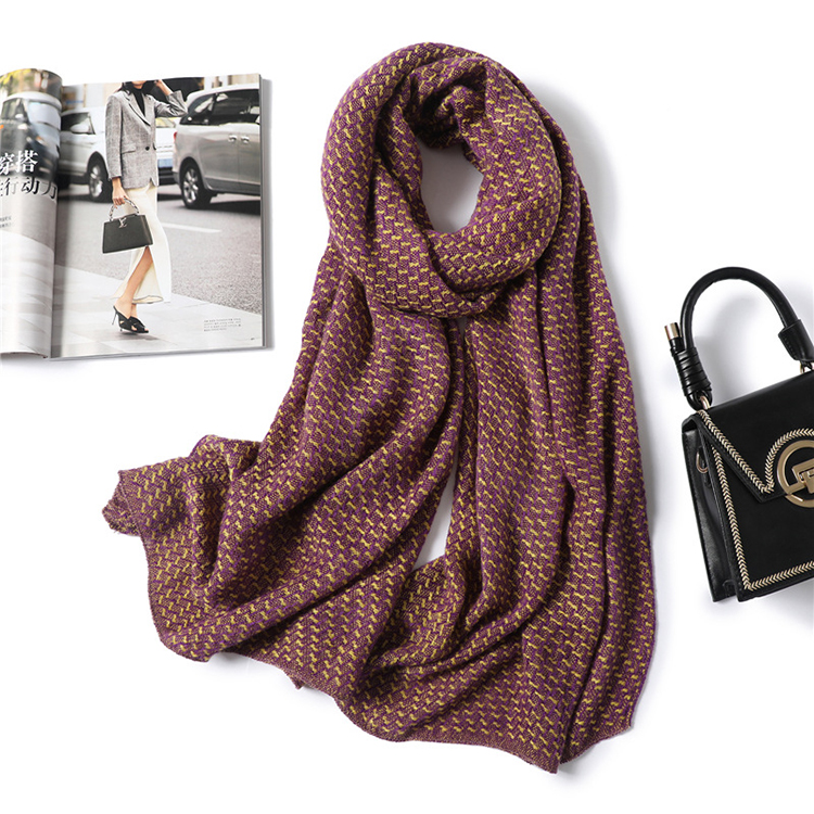 Winter knitted shawl pure color warm cashmere scarf