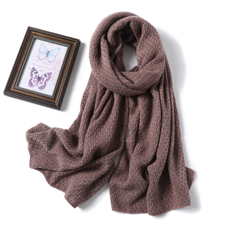 Winter knitted shawl pure color warm cashmere scarf