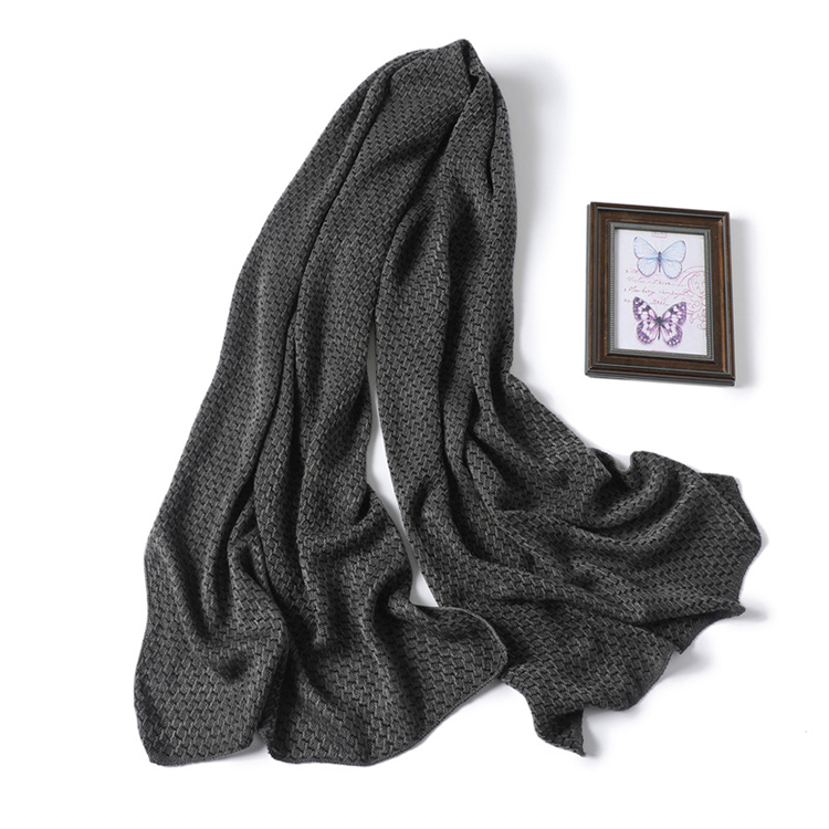 Winter knitted shawl pure color warm cashmere scarf