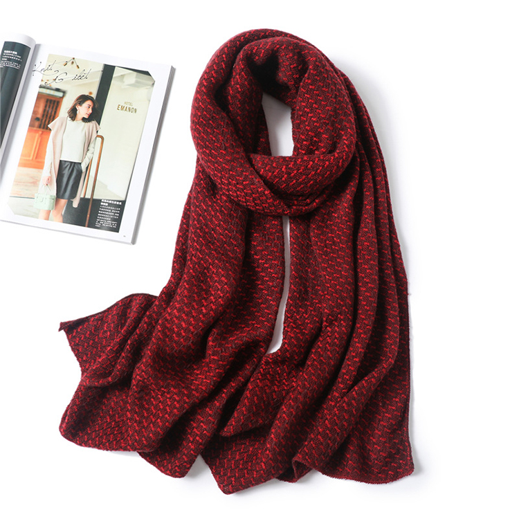 Winter knitted shawl pure color warm cashmere scarf