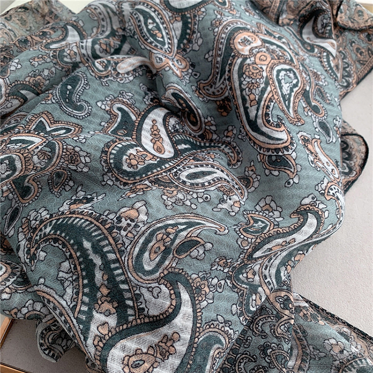 Vintage cashew shawl cotton linen scarf wholesale