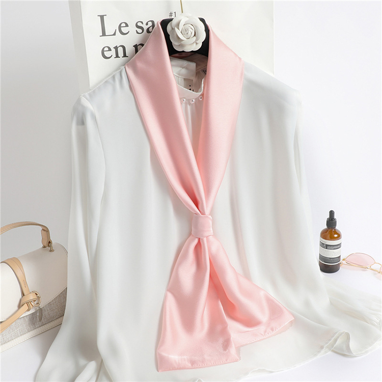 Wholesale long solid color shawl double silk scarf
