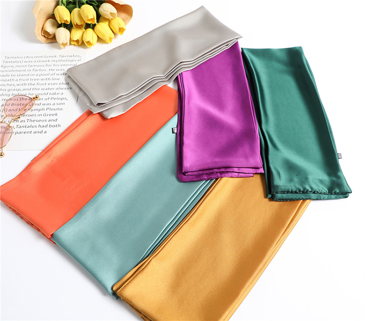 Wholesale long solid color shawl double silk scarf