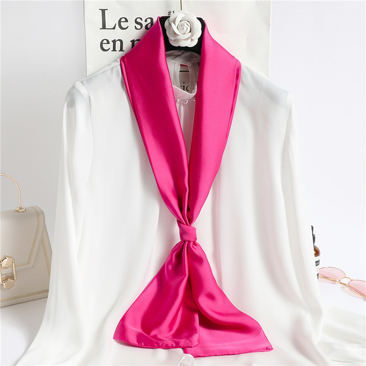 Wholesale long solid color shawl double silk scarf