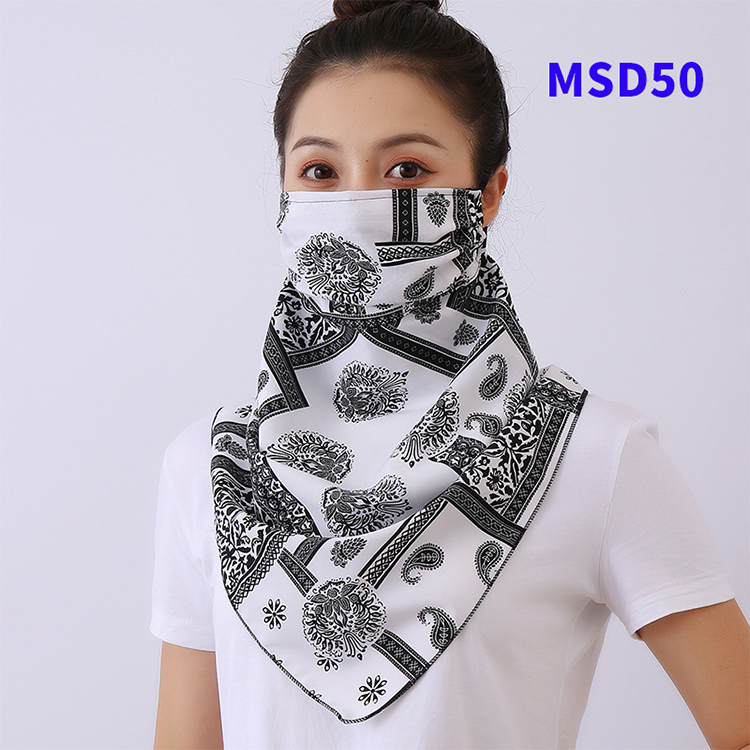 Double layer chiffon hanging ear mask scarf wholesale
