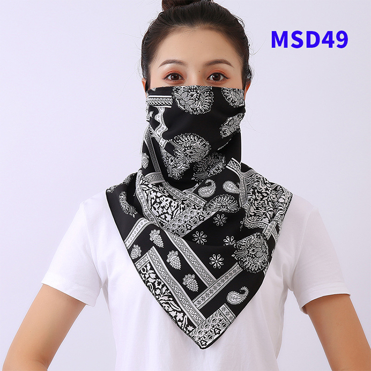 Double layer chiffon hanging ear mask scarf wholesale