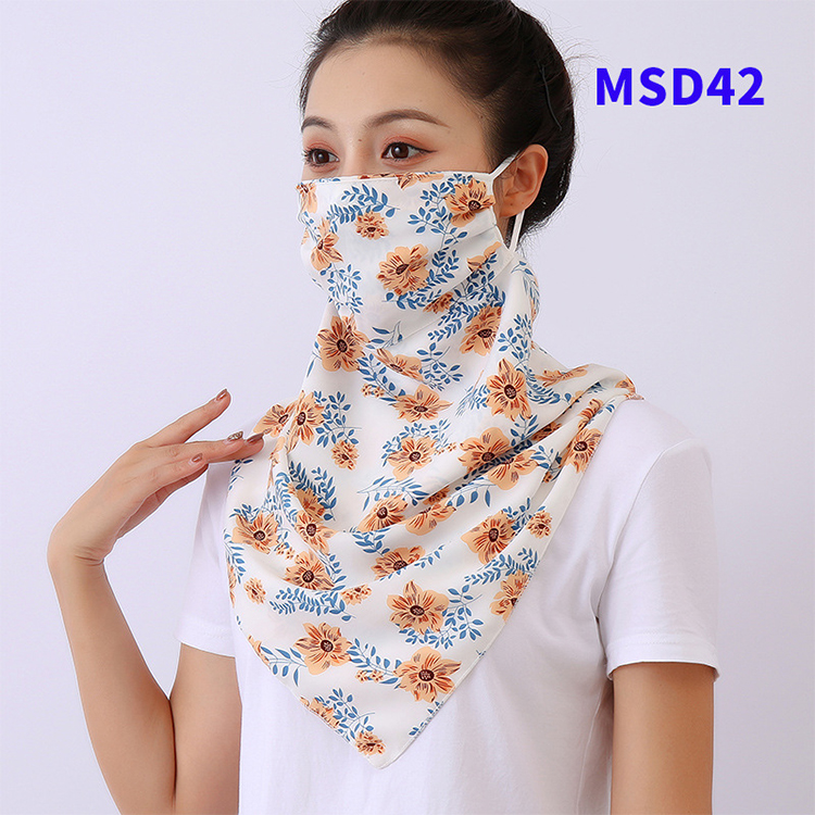 Double layer chiffon hanging ear mask scarf wholesale
