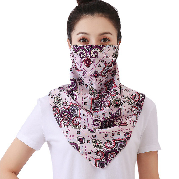 Double layer chiffon hanging ear mask scarf wholesale