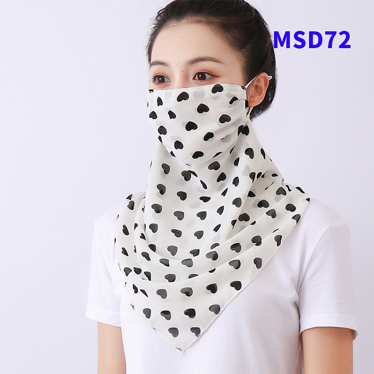 Double layer chiffon hanging ear mask scarf wholesale
