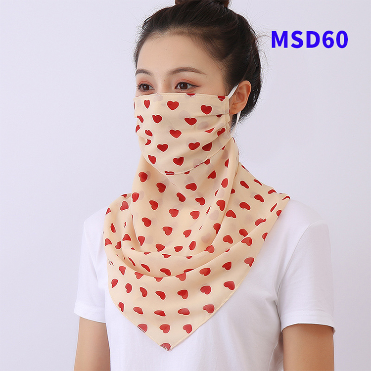 Double layer chiffon hanging ear mask scarf wholesale