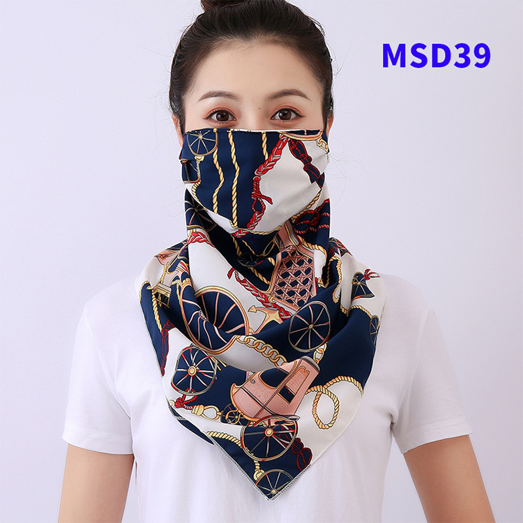Double layer chiffon hanging ear mask scarf wholesale