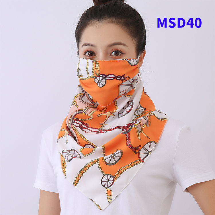Double layer chiffon hanging ear mask scarf wholesale