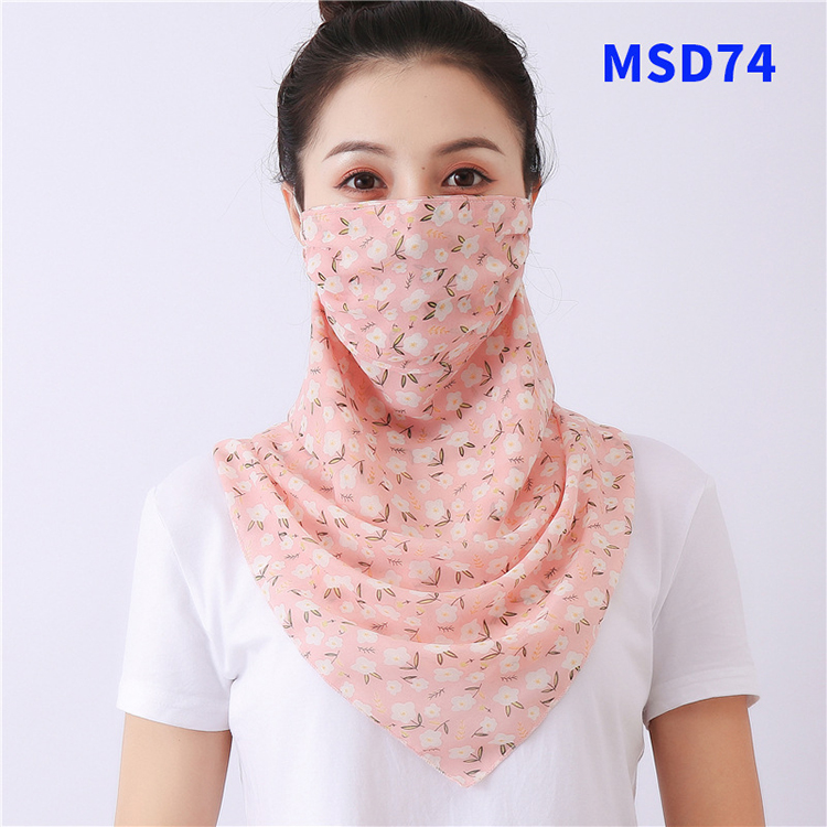 Double layer chiffon hanging ear mask scarf wholesale