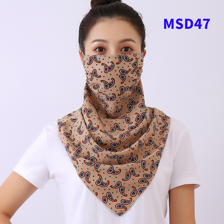 Double layer chiffon hanging ear mask scarf wholesale