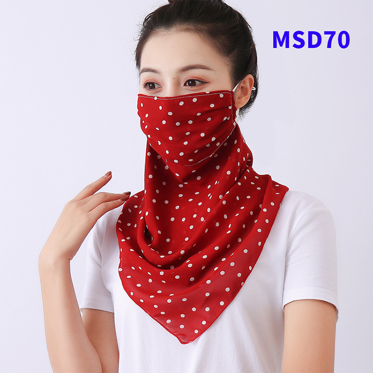 Double layer chiffon hanging ear mask scarf wholesale