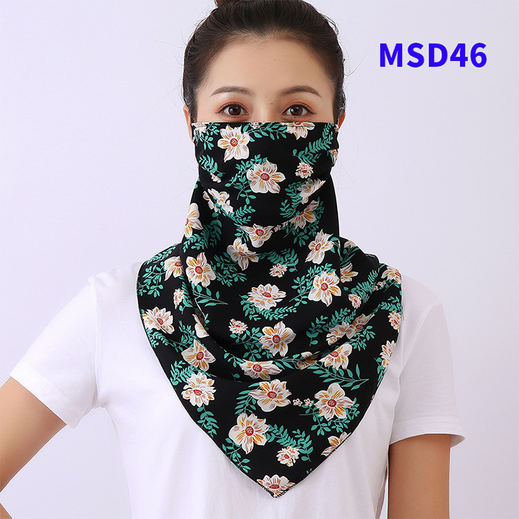 Double layer chiffon hanging ear mask scarf wholesale