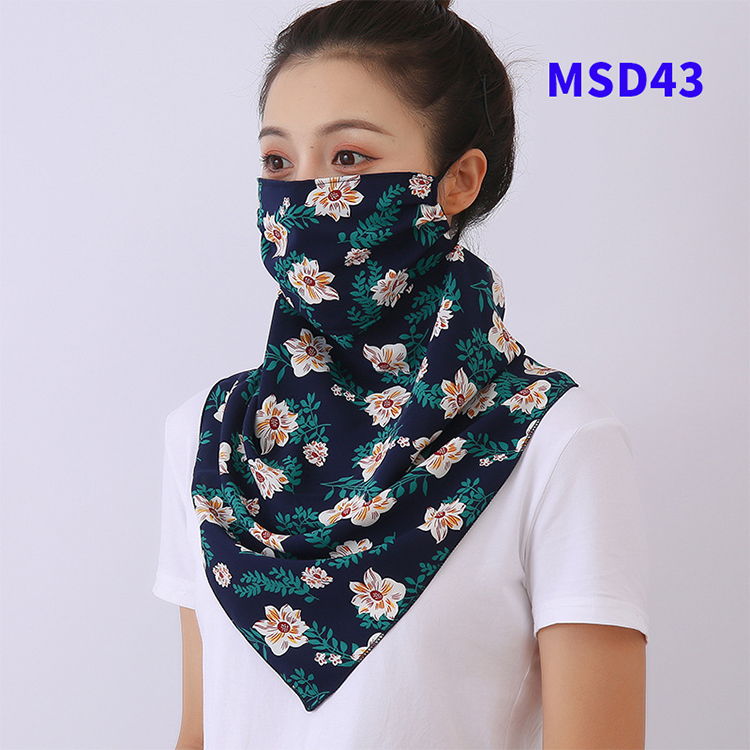 Double layer chiffon hanging ear mask scarf wholesale