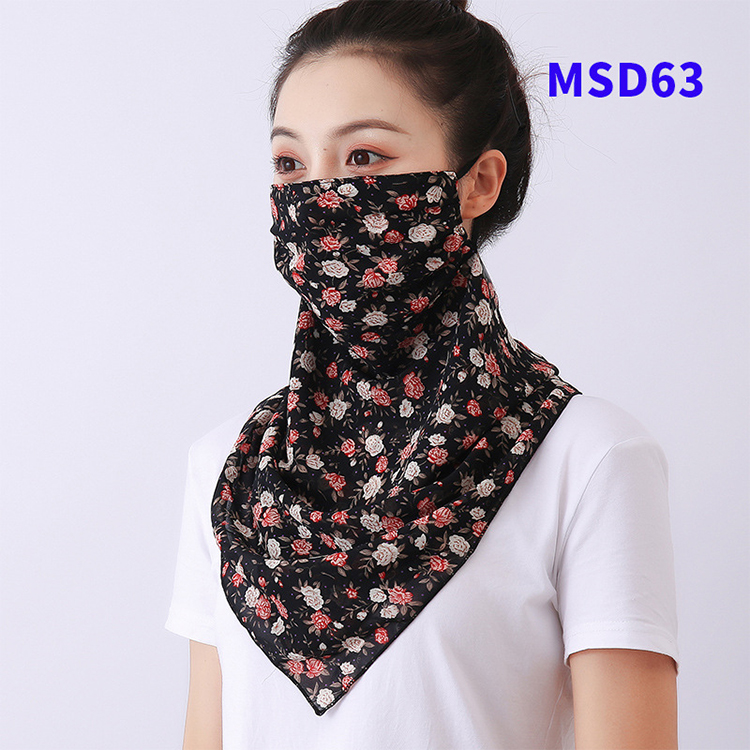 Double layer chiffon hanging ear mask scarf wholesale